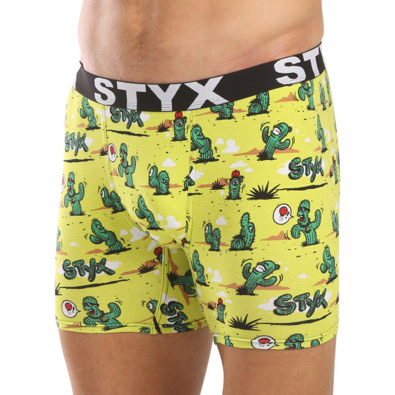 Styx Herren Boxershorts lang Kunst Sport Gummi Kaktus (UN1351)