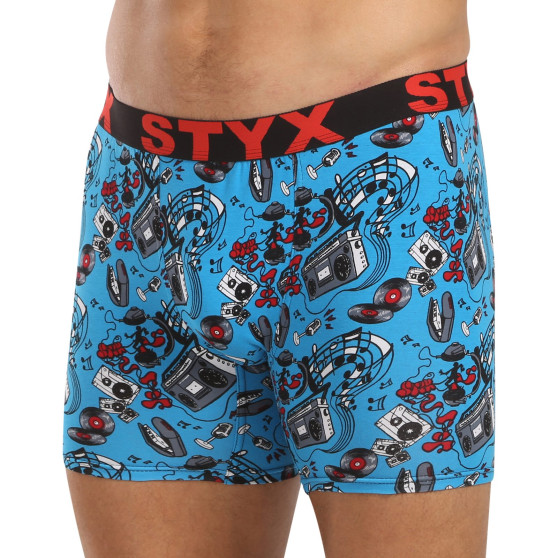 Styx Herren Boxershorts lang Kunst Sport Gummi Musik (UN1558)