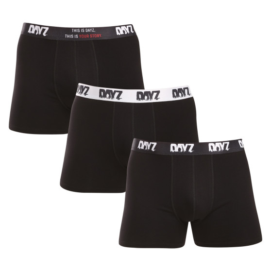 3PACK Herren Klassische Boxershorts DAYZ schwarz (DZ001)