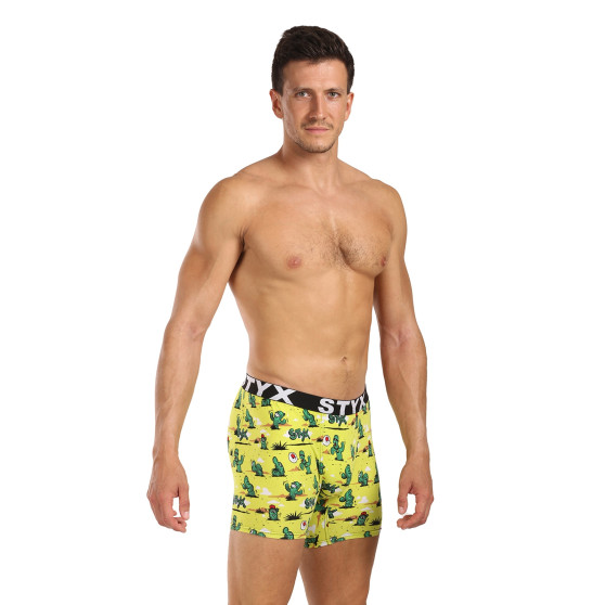 Styx Herren Boxershorts lang Kunst Sport Gummi Kaktus (UN1351)