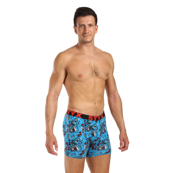 Styx Herren Boxershorts lang Kunst Sport Gummi Musik (UN1558)