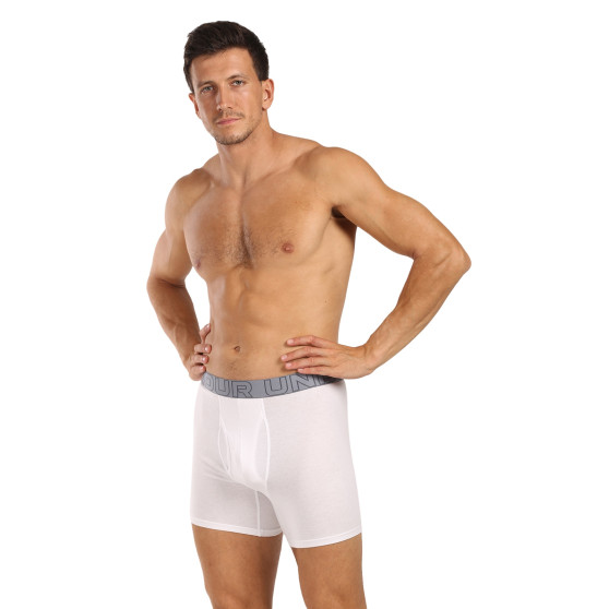 3PACK Herren Klassische Boxershorts Under Armour weiß (1383889 100)