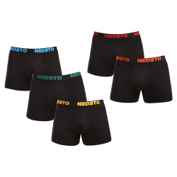 5PACK Herren Klassische Boxershorts Nedeto schwarz (5NB003)