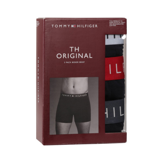 3PACK Herren Klassische Boxershorts Tommy Hilfiger dunkelblau (UM0UM03431 0R1)