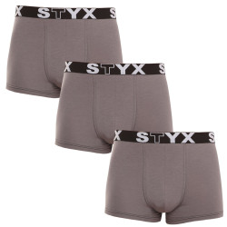 3PACK Herren Klassische Boxershorts Styx sportlicher Gummi  übergroß dunkelgrau (R10636363)