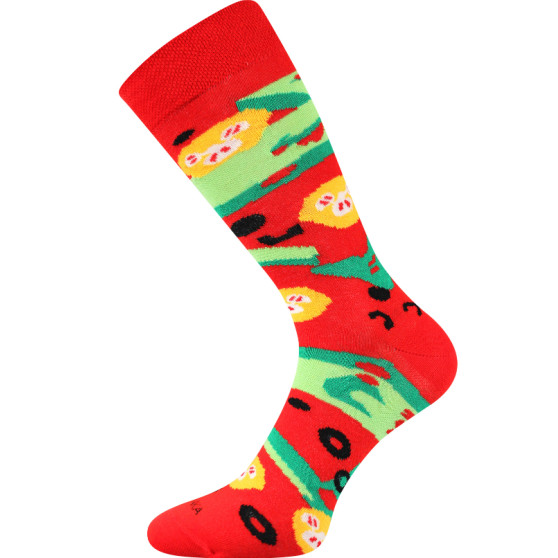 Socken Lonka hoch mehrfarbig (Pizza-margherita)