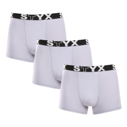 3PACK Herren Klassische Boxershorts Styx sportlicher Gummizug grau (G10676767)