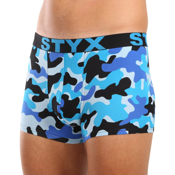 Styx Herren Boxershorts Kunst Sport Gummi Camouflage blau (G1850)