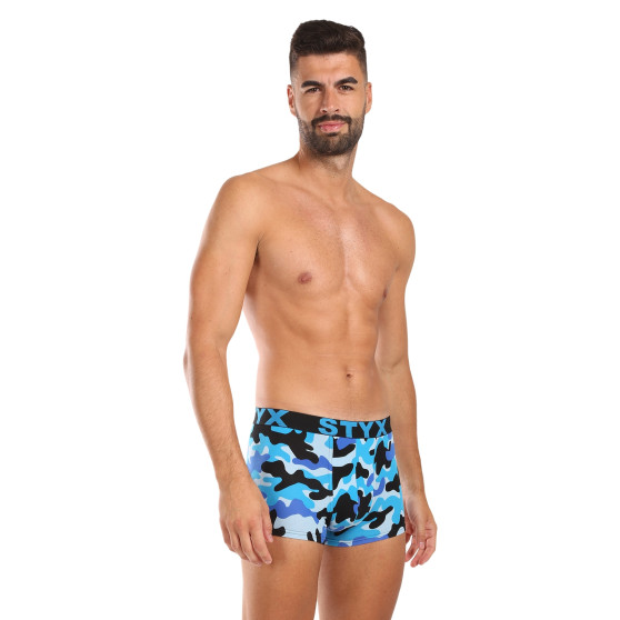 Styx Herren Boxershorts Kunst Sport Gummi Camouflage blau (G1850)