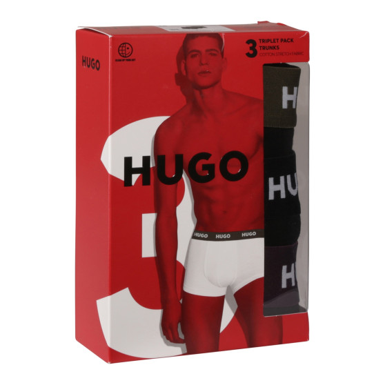 3PACK Herren Klassische Boxershorts HUGO schwarz (50517878 988)