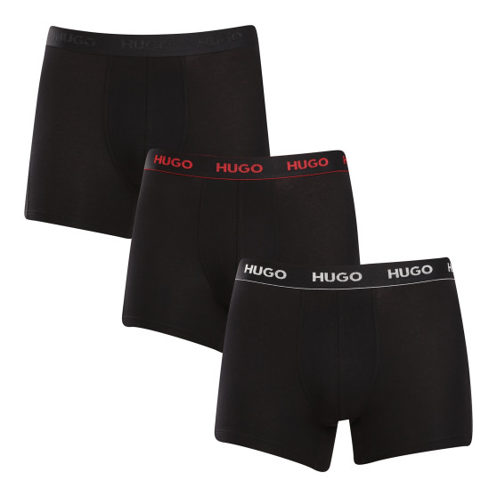 3PACK Herren Klassische Boxershorts HUGO schwarz (50517886 991)