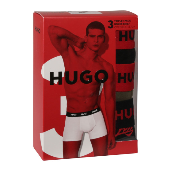 3PACK Herren Klassische Boxershorts HUGO mehrfarbig (50517887 984)