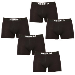 5PACK Herren Klassische Boxershorts Nedeto schwarz (5NB001b)